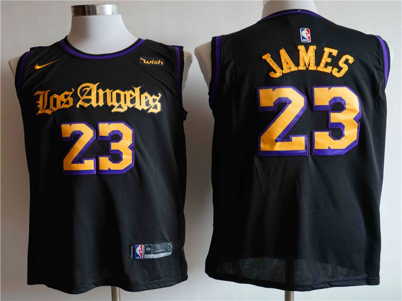 Men Los Angeles Lakers 23 James Black Game Nike NBA Jerseys